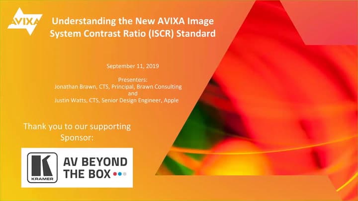 Understanding the New AVIXA Image System Contrast Ratio ISCR Standard